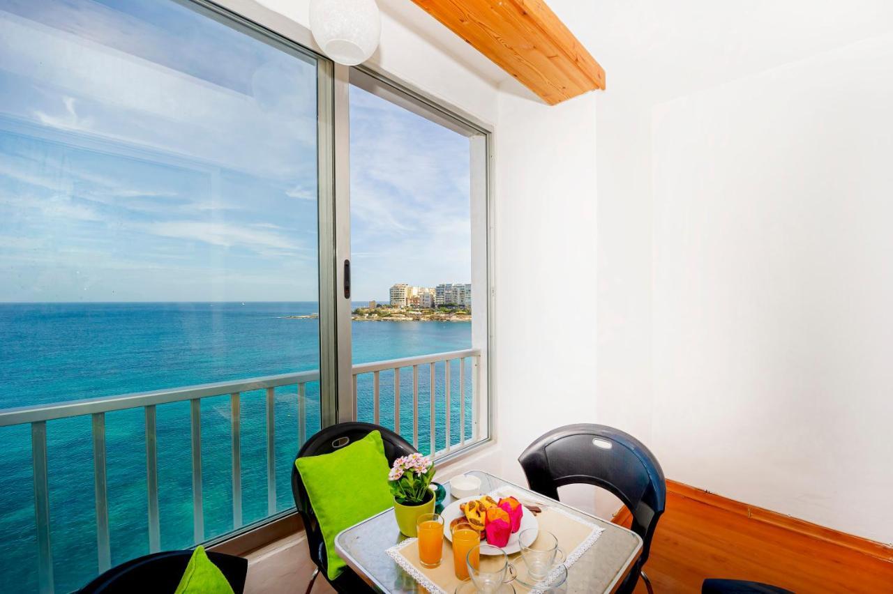 Spinola Bay Top Floor Seafront 3 Bedroom Apartment With Panoramic Sea Views - By Getawaysmalta San Ġiljan Buitenkant foto