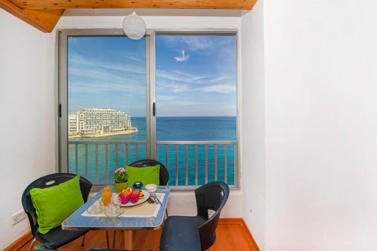 Spinola Bay Top Floor Seafront 3 Bedroom Apartment With Panoramic Sea Views - By Getawaysmalta San Ġiljan Buitenkant foto