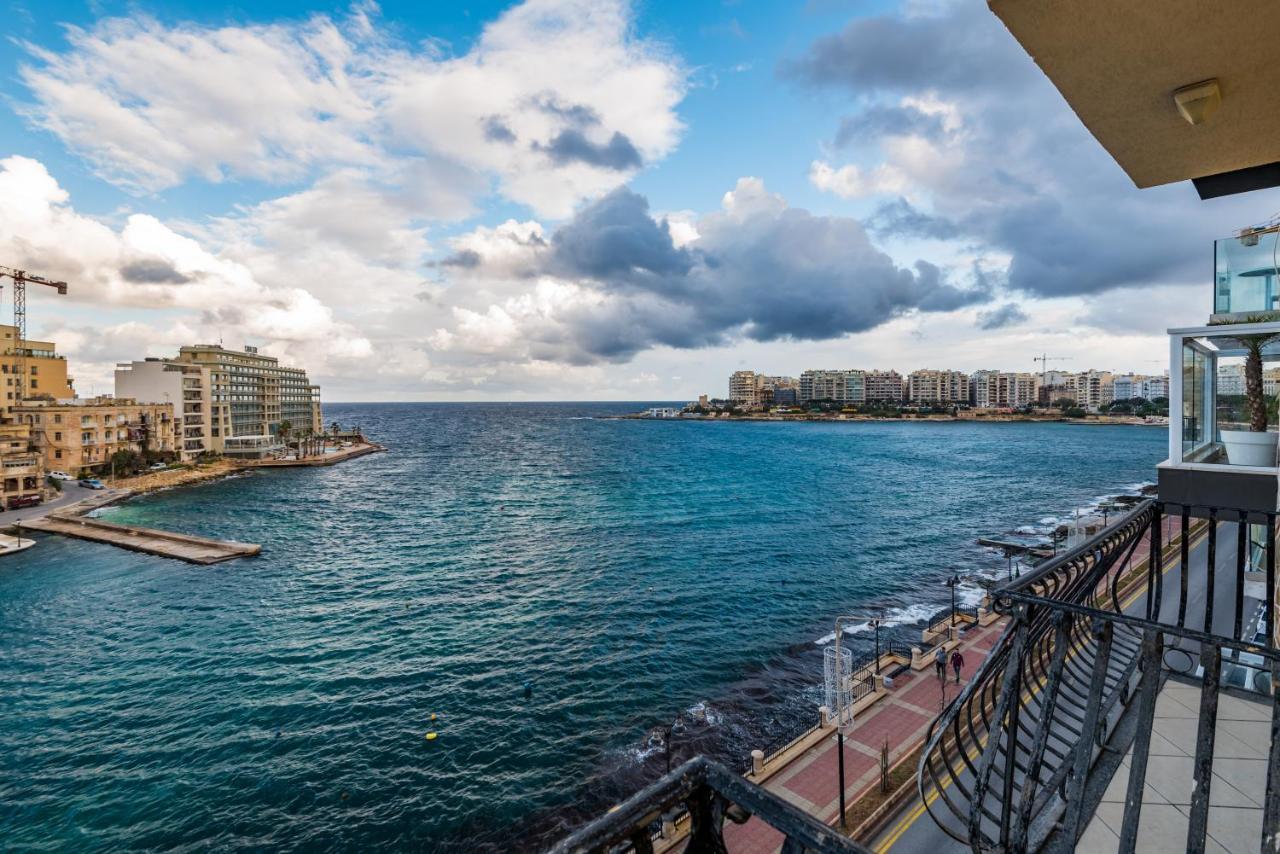 Spinola Bay Top Floor Seafront 3 Bedroom Apartment With Panoramic Sea Views - By Getawaysmalta San Ġiljan Buitenkant foto