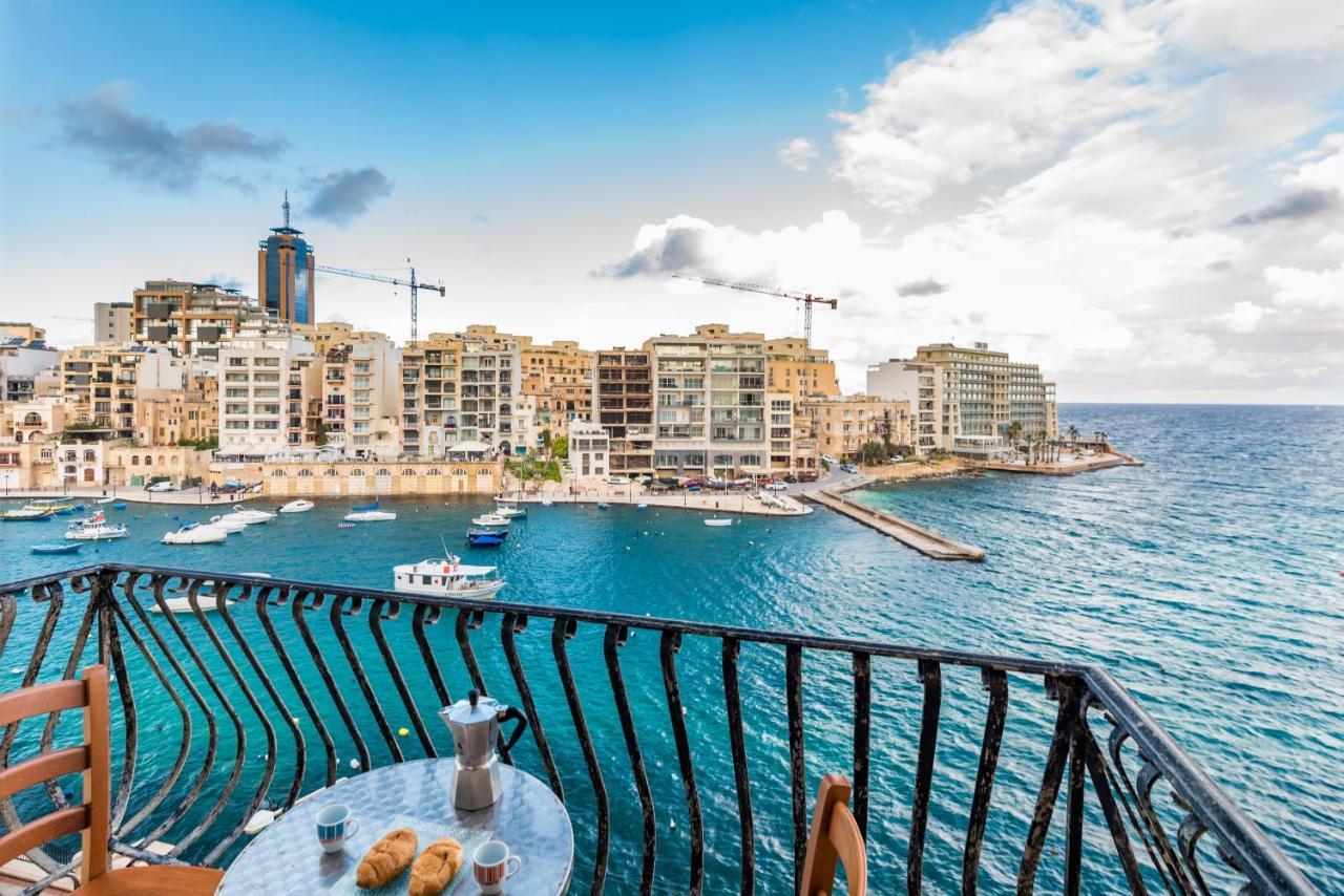 Spinola Bay Top Floor Seafront 3 Bedroom Apartment With Panoramic Sea Views - By Getawaysmalta San Ġiljan Buitenkant foto