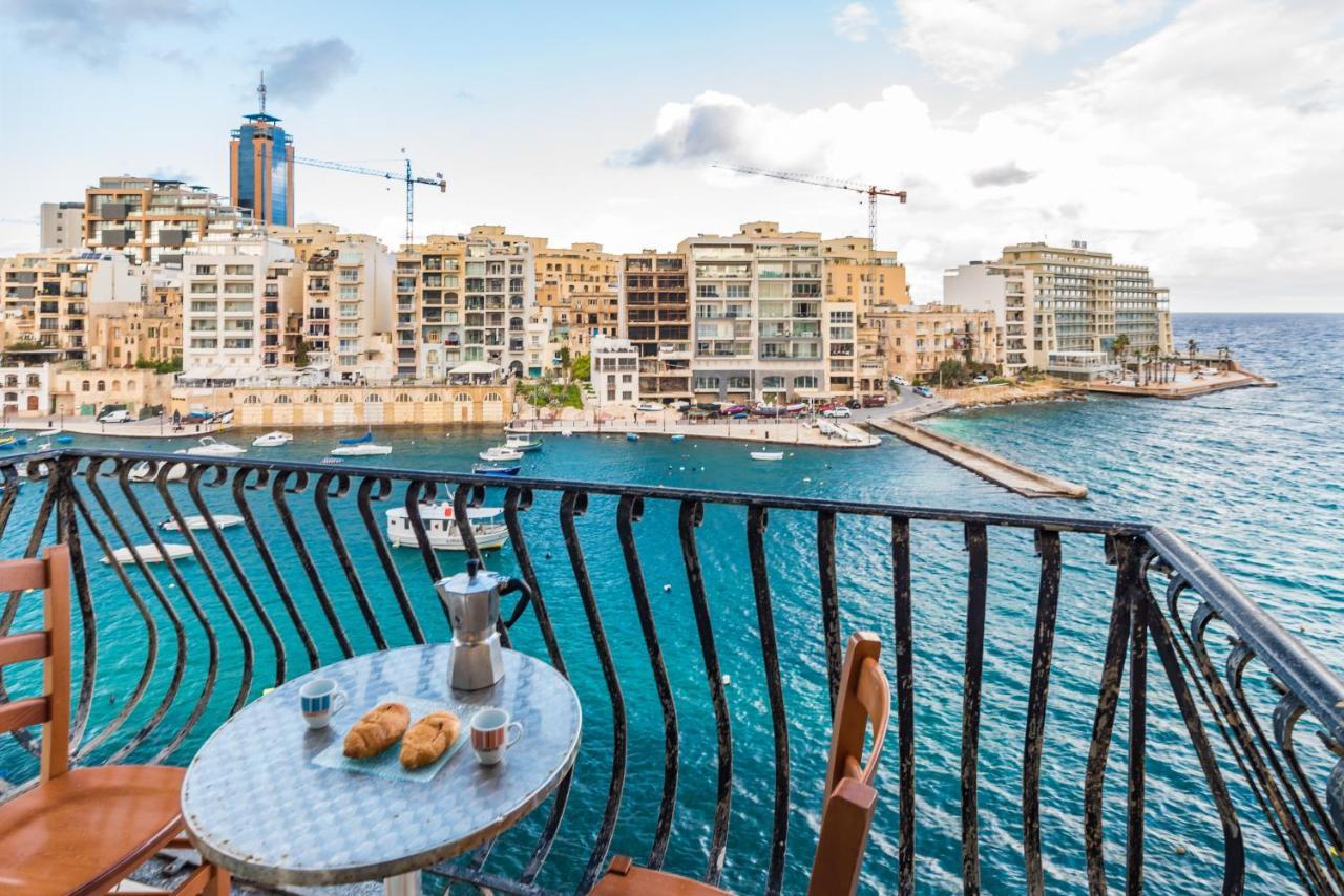 Spinola Bay Top Floor Seafront 3 Bedroom Apartment With Panoramic Sea Views - By Getawaysmalta San Ġiljan Buitenkant foto