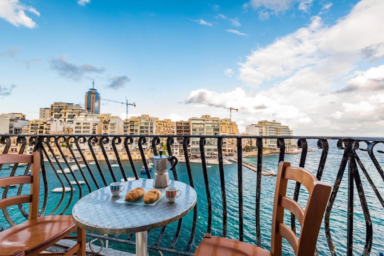 Spinola Bay Top Floor Seafront 3 Bedroom Apartment With Panoramic Sea Views - By Getawaysmalta San Ġiljan Buitenkant foto